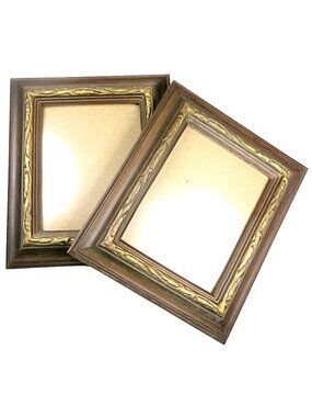 Vintage HOMCO Style Picture Frames – 6x7", Ornate Plastic, USA, Pair with Glass